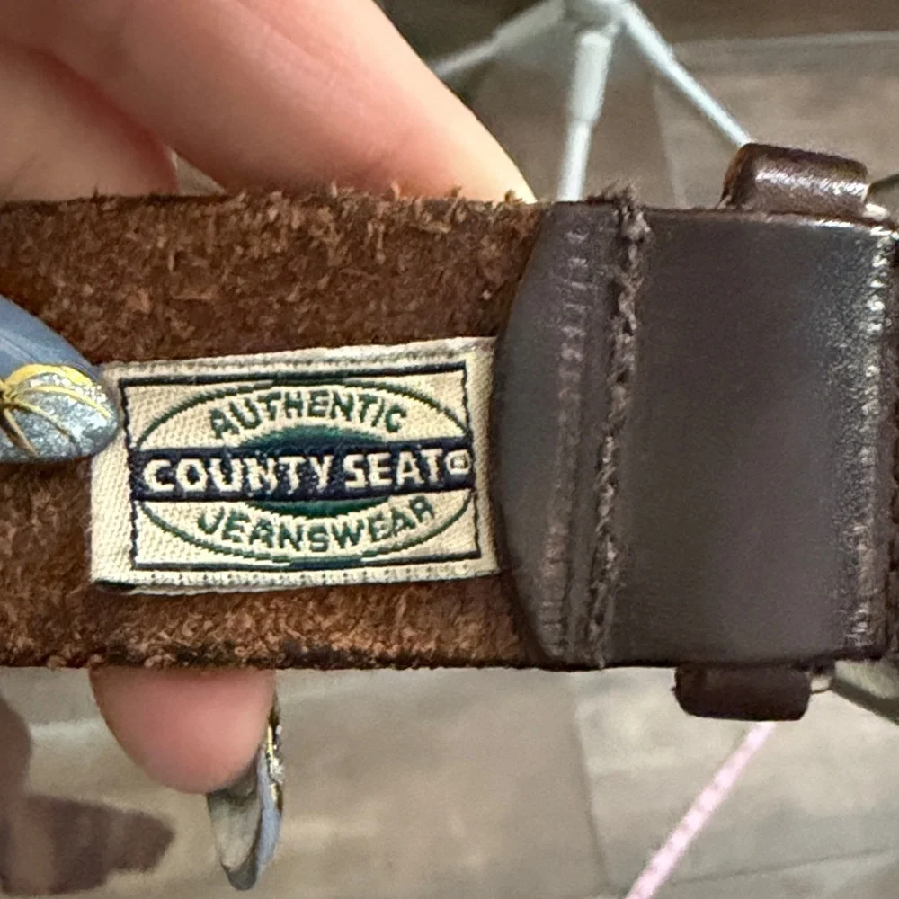 Vintage County Seat Classic Dark Brown Leather Women's Belt S